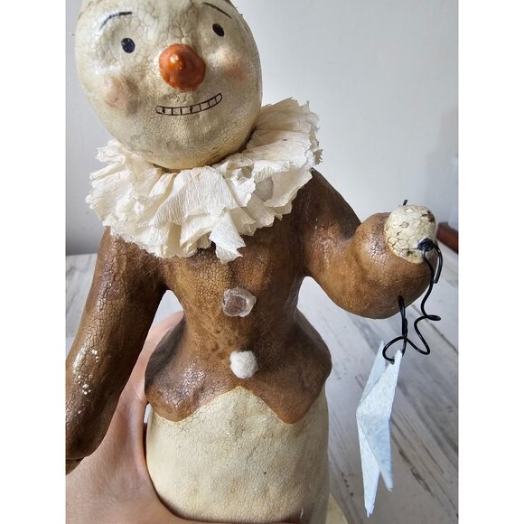 Nicole sayre snowman winter greetings star Xmas decor canister container box vin - Picture 9 of 12